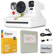 Polaroid Now+ 2nd Generation I-Type Instant Film Bluetooth Connected App Controlled Camera + Polaroid Color Film for I-Type + Photo Album (White)