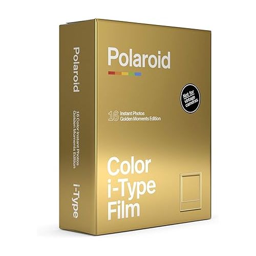 폴라로이드 Polaroid Now I-Type Instant Camera -White Camera + Gold Film Bundle (6185), White/Gold