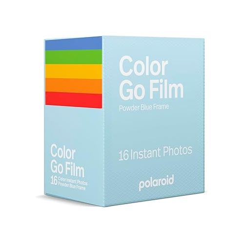 폴라로이드 Polaroid Color Film for Go - Powder Blue Frames - Only Compatible with Polaroid Go Camera - 16 Photos (6376)