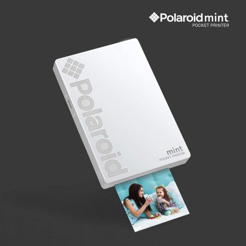 폴라로이드 Polaroid Mint Pocket Printer W/ Zink Zero Ink Technology & Built-In Bluetooth for Android & iOS Devices - White