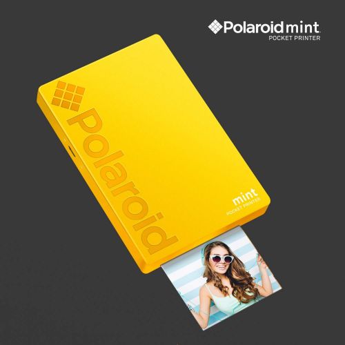 폴라로이드 Polaroid Mint Pocket Printer W/ Zink Zero Ink Technology & Built-In Bluetooth for Android & iOS Devices - Yellow