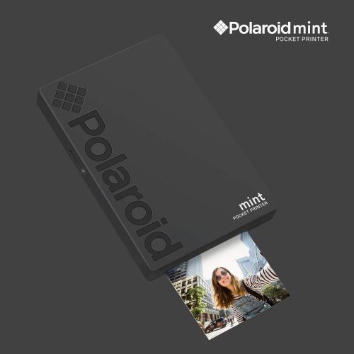 폴라로이드 Polaroid Mint Pocket Printer W/ Zink Zero Ink Technology & Built-In Bluetooth for Android & iOS Devices - Black