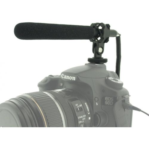 폴라로이드 Polaroid Pro Video Ultra Thin & Light Condenser Shotgun Microphone With Shock Mount For The Nikon 1 J1, V1, D40, D40x, D50, D60, D70, D80, D100, D200, D300, D3, D3S, D700, D3000, D