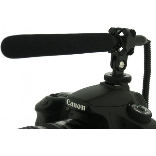 폴라로이드 Polaroid Pro Video Ultra Thin & Light Condenser Shotgun Microphone with Shock Mount for The Samsung HMX-F80, U20, Q20, QF20 Camcorder