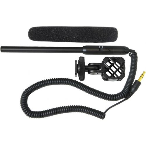 폴라로이드 Polaroid Pro Video Ultra Thin & Light Condenser Shotgun Microphone With Shock Mount For The Samsung SMX-F43, F44, F40, F54, F50, F53, H204, H200, H203, H205, H300, H303, H304, H305