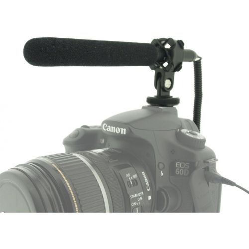 폴라로이드 Polaroid Pro Video Ultra Thin & Light Condenser Shotgun Microphone With Shock Mount For The Samsung SMX-F43, F44, F40, F54, F50, F53, H204, H200, H203, H205, H300, H303, H304, H305