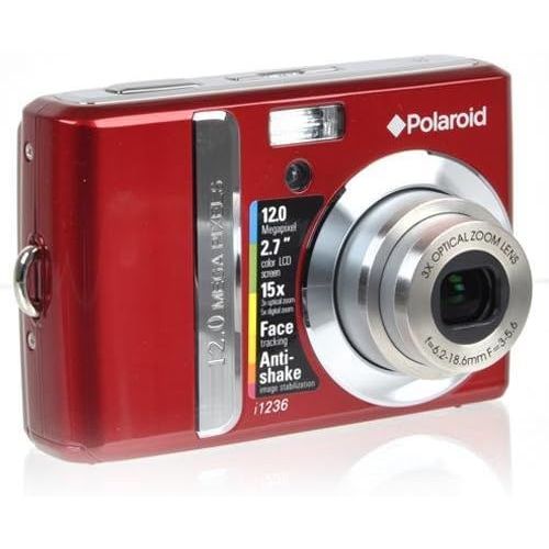 폴라로이드 Polaroid i1236 12MP 3X Optical/5x Digital Zoom Camera (Red)