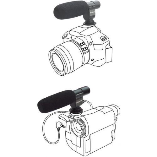 폴라로이드 Polaroid Pro Video Condenser Shotgun Microphone For The Sony Alpha NEX-C3, 7, 5, 3, F3, SLT-A33, A35, A55, A57, A77, DSLR A100, A200, A230, A290, A300, A330, A350, A380, A390, A450
