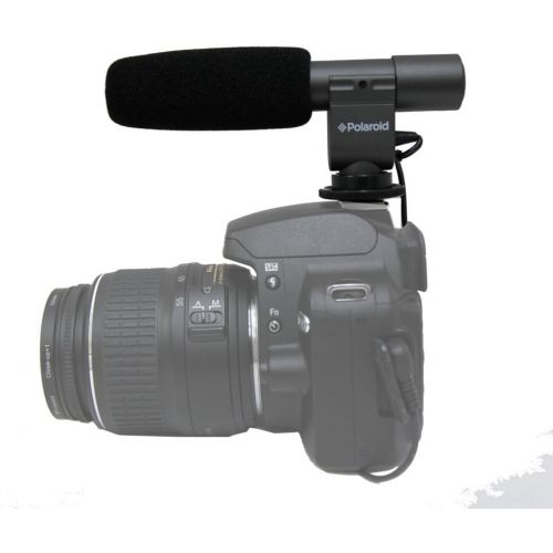 폴라로이드 Polaroid Pro Video Condenser Shotgun Microphone For The Canon Digital EOS Rebel T4i (650D), T3i (600D), T1i (500D), T2i (550D), XSI (450D), XS (1000D), XTI (400D), XT (350D), 1D C,