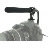 Polaroid Pro Video Ultra Thin & Light Condenser Shotgun Microphone With Shock Mount For The Panasonic Lumix DMC-G1, DMC-GH1, DMC-GH2, DMC-L10, DMC-GF1, DMC-GF2, DMC-G10, DMC-GF5, D