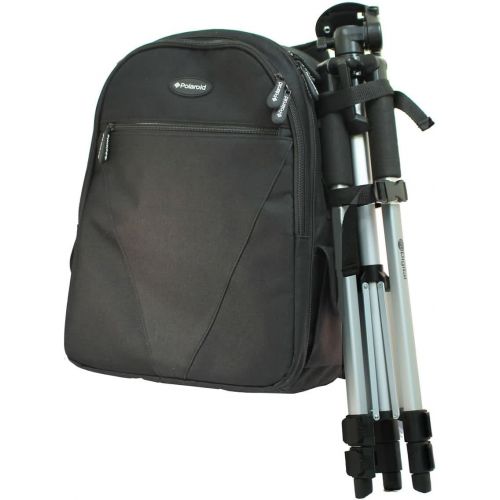 폴라로이드 Polaroid Studio Series SLR / DSLR Camera Backpack (Black) For The Sony Alpha NEX-C3, 7, 6, 5N, 5R, 5T, 5, 3, 3N, F3, SLT-A33, A35, A37, A55, A57, A58, A65, A77, A99, DSLR A100, A20