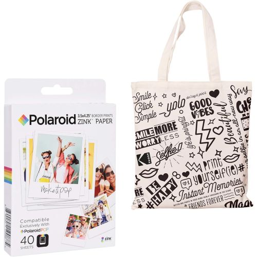 폴라로이드 Polaroid 3.5 x 4.25 inch Premium Zink Paper Tote Bag Bundle