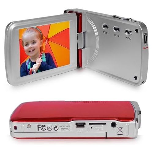 폴라로이드 Polaroid ID1440CL-RED-TRU 14MP 4x Zoom Digital Camcorder with 2.7-Inch LCD Screen (Red)