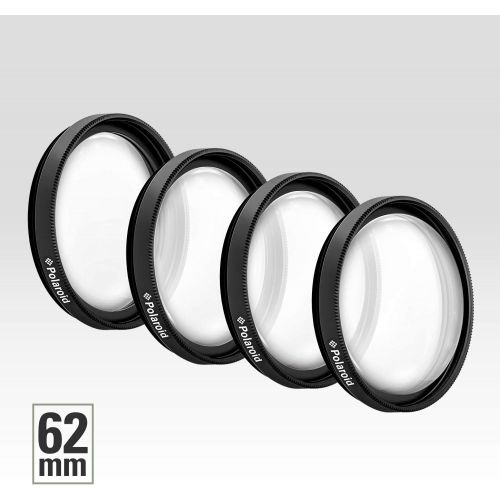 폴라로이드 Polaroid Optics 62mm 4-Piece Filter kit Set for Close-Up Macro Photography; Includes +1, +2, +4 & +10 Diopter Filters & Nylon Carry Case  Compatible w/ All Popular Camera Lens Mod