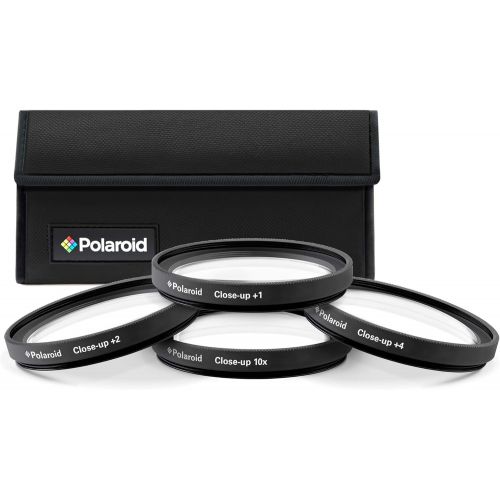 폴라로이드 Polaroid Optics 62mm 4-Piece Filter kit Set for Close-Up Macro Photography; Includes +1, +2, +4 & +10 Diopter Filters & Nylon Carry Case  Compatible w/ All Popular Camera Lens Mod