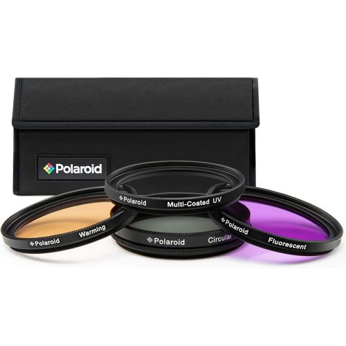 폴라로이드 Polaroid Optics 40.5mm 4-Piece Filter Kit Set [UV,CPL, Warming,& FLD] includes Nylon Carry Case  Compatible w/ All Popular Camera Lens Models