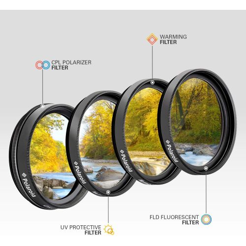 폴라로이드 Polaroid Optics 40.5mm 4-Piece Filter Kit Set [UV,CPL, Warming,& FLD] includes Nylon Carry Case  Compatible w/ All Popular Camera Lens Models