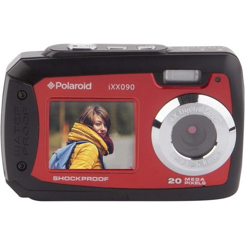 폴라로이드 Polaroid iXX090 Dual Screen Shock & Waterproof Digital Camera (Red)