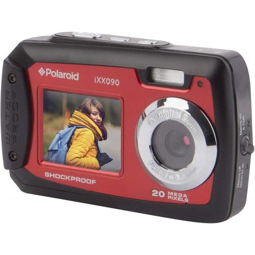 폴라로이드 Polaroid iXX090 Dual Screen Shock & Waterproof Digital Camera (Red)