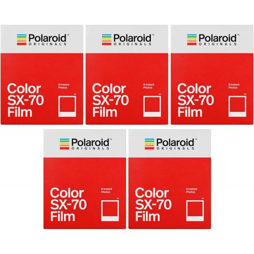 폴라로이드 Polaroid Originals Classic Color Instant Film for SX-70 Cameras Bundle (40 Exposures) (5 Items)