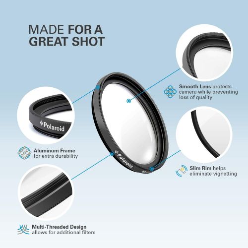 폴라로이드 Polaroid Optics 62mm UV Filter Protective Ultraviolet Filter Absorbs Haze, Improves Images & Shields Lens from Atmospheric Damage Slim Multi-Coated Glass