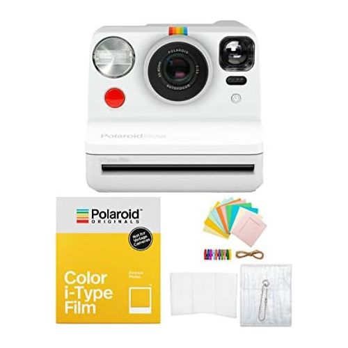 폴라로이드 Polaroid Originals Now Viewfinder i-Type Instant Camera (White) with i-Type Films and Accessory Bundle (3 Items)