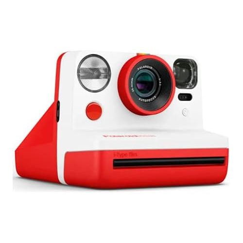 폴라로이드 Polaroid Originals Now Viewfinder i-Type Instant Camera (Red) Bundle w/Color & B&W Instant Film & Polaroid Accessory Kit (4 Items)