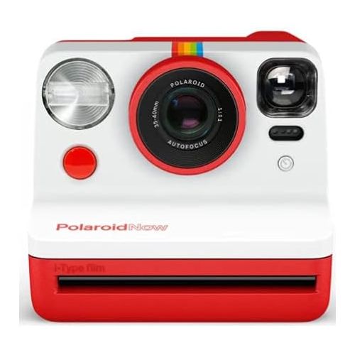 폴라로이드 Polaroid Originals Now Viewfinder i-Type Instant Camera (Red) Bundle w/Color & B&W Instant Film & Polaroid Accessory Kit (4 Items)