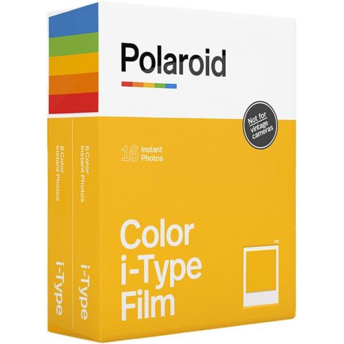 폴라로이드 Polaroid Now i-Type Instant Camera - Yellow + Polaroid Color Instant Film for i-Type - Double Pack + Grey Album + Neck Strap