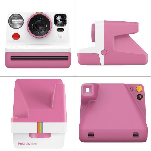 폴라로이드 Polaroid Now i-Type Instant Camera - Pink + Polaroid Color i-Type Film (16 Sheets) + Black Album + Neck Strap - Gift Bundle