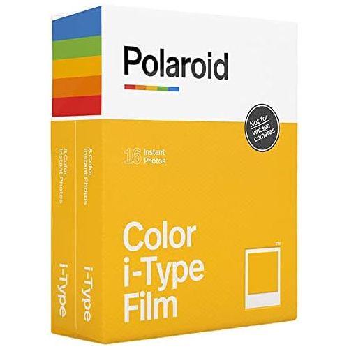 폴라로이드 Polaroid Now i-Type Instant Camera - White + Polaroid Color Film for i-Type - Double Pack + Grey Album + Colorful Neck Strap