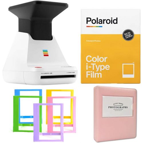 폴라로이드 Polariod Lab Instant Photo Printer + Polaroid Color Film for I-Type+ Pink 5 Photo Album + Cleaning Cloth