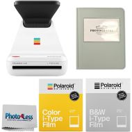 Polaroid Lab Instant Photo Printer + Polaroid Color i-Type Instant Film (8 Exposures) + Polaroid Instant Black & White Film (8 Exposures) + Leather Album + Cloth