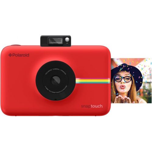폴라로이드 Polaroid Snap Touch Instant Camera Gift Bundle + ZINK Paper (30 Sheets) + 8x8 Cloth Scrapbook + Pouch + 6 Edged Scissors + 100 Sticker Border Frames + Gel Pens + Hanging Frames + A