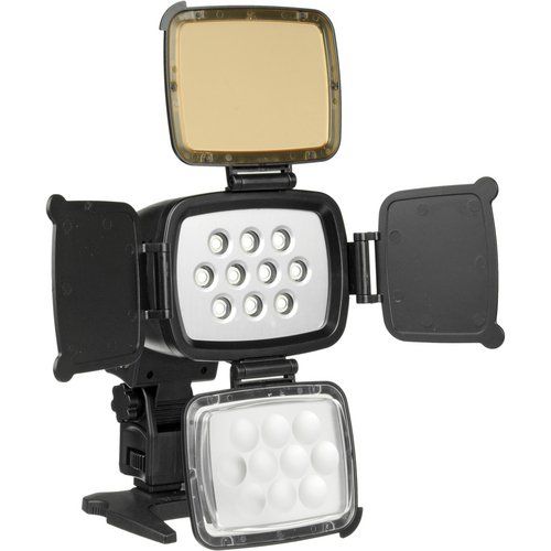 폴라로이드 Polaroid Dimmable High Power 10 LED CameraVideo Light wBuilt in Filters Barn Doors Variable Color Temperature, Li-Ion Battery & Charger, Swivel Head Diffuser & Carry Bag, , EU Ad