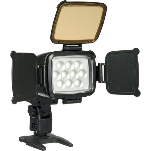 폴라로이드 Polaroid Dimmable High Power 10 LED CameraVideo Light wBuilt in Filters Barn Doors Variable Color Temperature, Li-Ion Battery & Charger, Swivel Head Diffuser & Carry Bag, , EU Ad