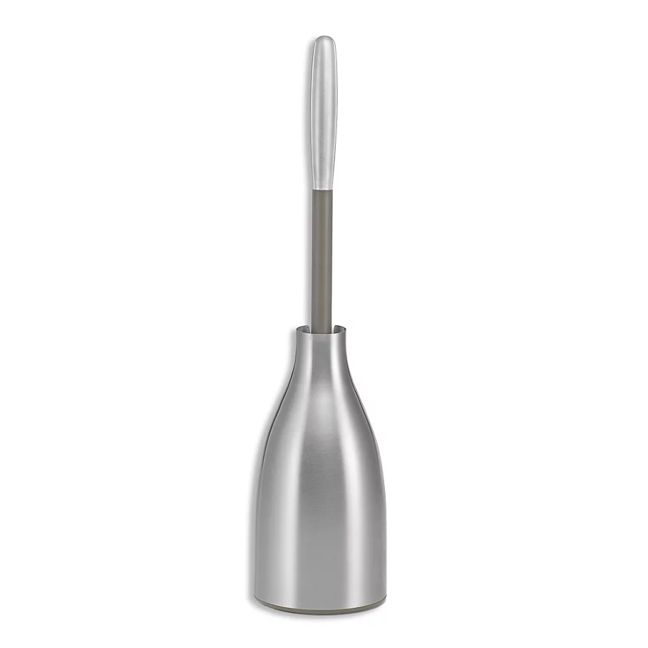 Polder Toilet Brush and Caddy in Brushed Stainless Steel