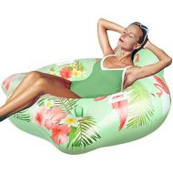 Polita Pool Float, Inflatable Pool Floats Adult with Cup Holder, Multi-Purpose 40 Large Size Floaties, Comfortable and Sturdiness Back Support, Beach Floats for Adults Come with 2