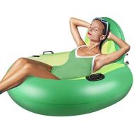 Polita Pool Float, Inflatable Pool Floats Adult with Cup Holder, 40 Large Size Floaties, Comfortable and Sturdiness Back Support, Beach Floats for Adults Come with 2 Patches (Avoca