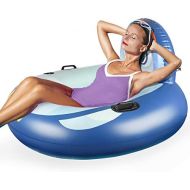 Polita Pool Float, Inflatable Pool Floats Adult with Cup Holder, 40 Large Size Floaties, Comfortable and Sturdiness Back Support, Beach Floats for Adults Come with 2 Patches (Pengu