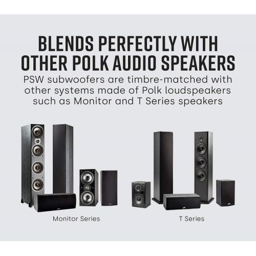  [아마존베스트]Polk Audio PSW10 10 Powered Subwoofer - Featuring High Current Amp and Low-Pass Filter | Up to 100 Watts | Big Bass at A Great Value | Easy Integration Home Theater Systems