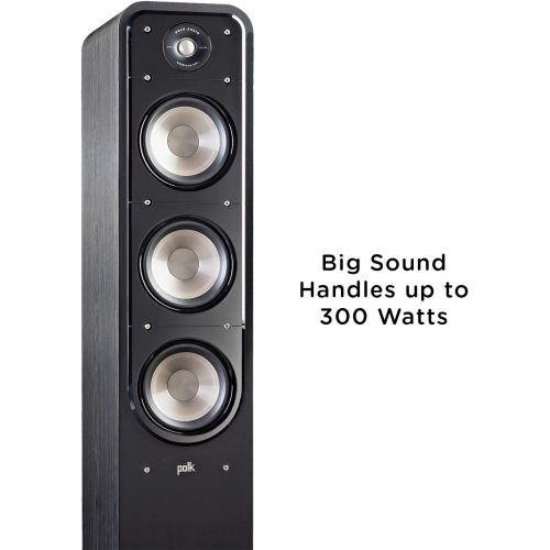  [아마존베스트]Polk Audio Signature Series S60 Floor Standing Speaker (Pair) with Amazon Basics 14 Gauge 50 Wire Cable | American HiFi Surround Sound | Stylish Looks, Big Sound | Detachable Magne