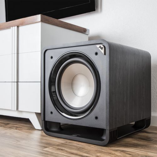  Polk Audio HTS 12 Powered Subwoofer with Power Port Technology | 12” Woofer, up to 400W Amp | For the Ultimate Home Theater Experience | Modern Sub that Fits in any Setting | Washe