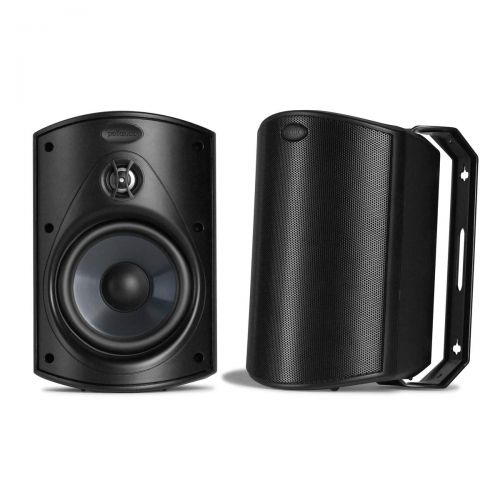  Polk Audio Atrium 5 Outdoor Speakers with Powerful Bass (Pair, Black) - All-Weather Durability | Broad Sound Coverage | Speed-Lock Mounting System