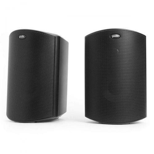  Polk Audio Atrium 5 Outdoor Speakers with Powerful Bass (Pair, Black) - All-Weather Durability | Broad Sound Coverage | Speed-Lock Mounting System