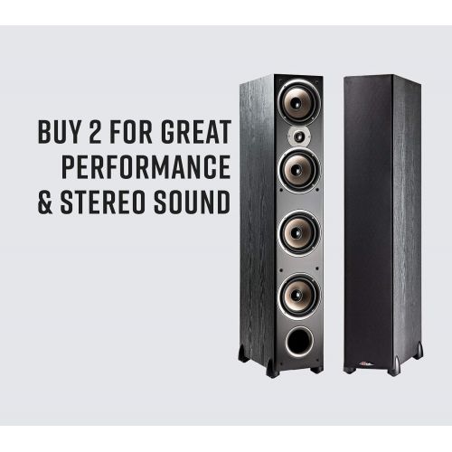  Polk Audio Monitor 70 Series II Floorstanding Speaker (Black, Single) for Multichannel Home Theater Hi-Res Audio with Deep Bass Response 1 Tweeter, (4) 6.5 Woofers Bi-Wire & Bi-Amp