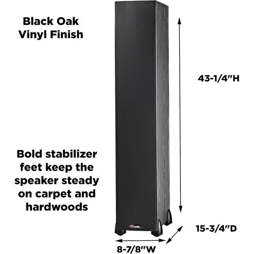  Polk Audio Monitor 70 Series II Floorstanding Speaker (Black, Single) for Multichannel Home Theater Hi-Res Audio with Deep Bass Response 1 Tweeter, (4) 6.5 Woofers Bi-Wire & Bi-Amp