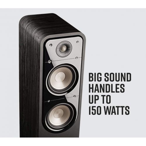  Polk Audio Signature Series S55 Floor Standing Speaker ? (2) 6.5” Drivers, Stylish Looks, Big Sound, Bi-Wire & Bi-Amp, Detachable Magnetic Grille (Discontinued by Manufacturer)