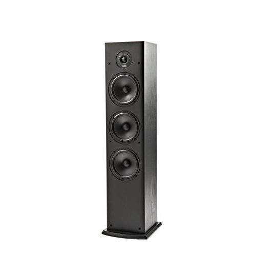  Polk Audio T50 150 Watt Home Theater Floor Standing Tower Speaker (Single, Black) - Hi-Res Audio with Deep Bass Response Dolby and DTS Surround