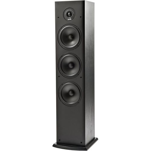  Polk Audio T50 150 Watt Home Theater Floor Standing Tower Speaker (Single, Black) - Hi-Res Audio with Deep Bass Response Dolby and DTS Surround